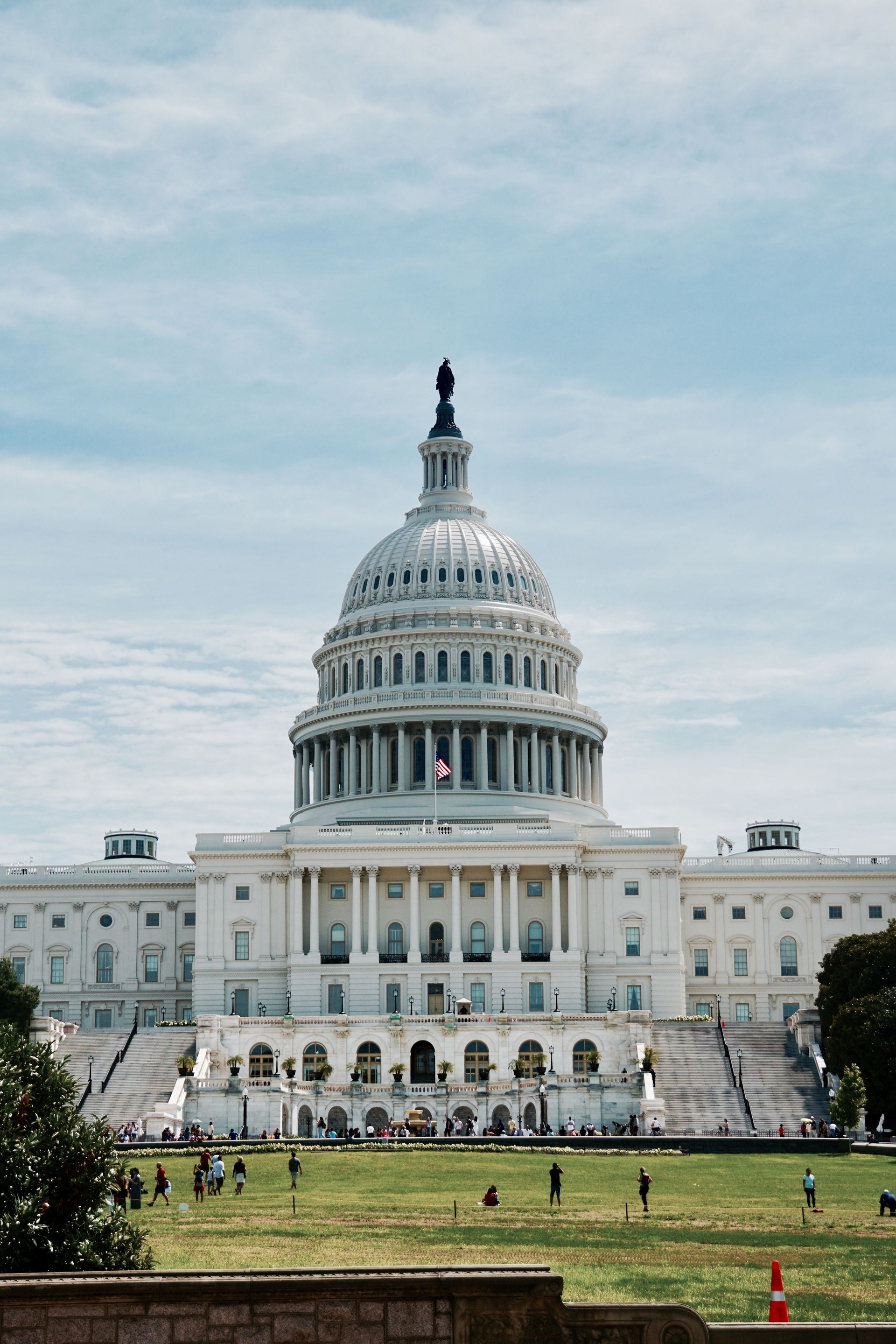 Vertical shot of the famous United States Capitol Building in Washington, D.C., United States